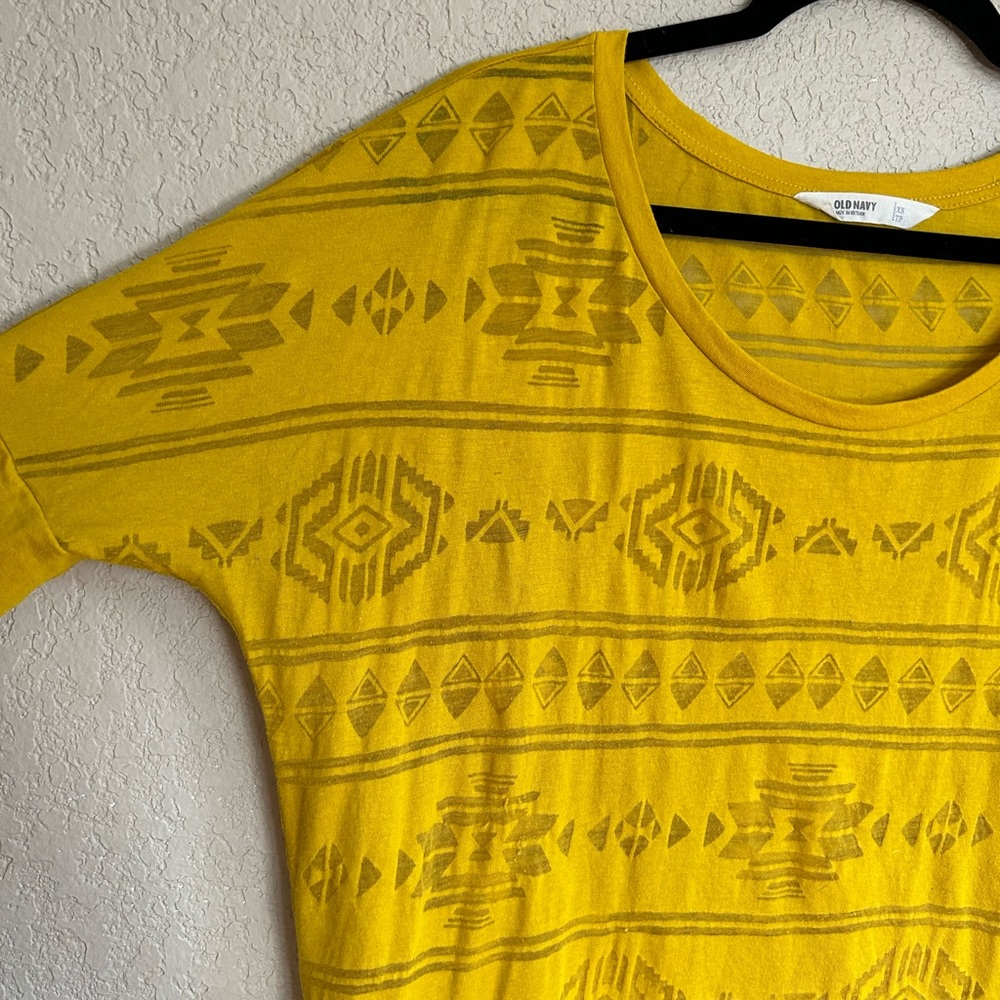 Aztec Print Yellow Tee - Picture 6 of 8